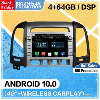 Автомобильный мультимедийный DVD-плеер с экраном Carplay Android 10.0 для Hyundai New Santa Fe 2012-2015 BT GPS Navi Автомагнитола Стерео Головное устройство