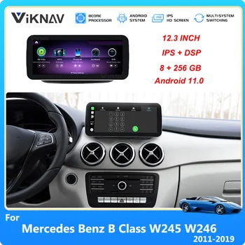 Автомобильный Радиоприемник с Сенсорным Экраном 256 ГБ Для Mercedes Benz B Class W245 W246 2011-2018 2019 Мультимедийный Плеер 8-Ядерный GPS Android 11 Аудио BT