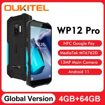 Глобальный OUKITEL WP12 Pro 4 ГБ + 64 ГБ Android 11 Helio A20 Четырехъядерный 720*1400 4000 мАч 13-Мегапиксельная Камера IP68 IP69K Прочный Мобильный Телефон с NFC