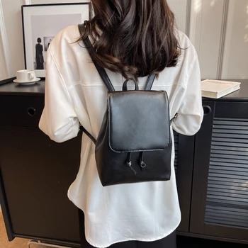 Новая винтажная искусственная кожа, роскошный бренд, дизайнерская женская повседневная сумка-рюкзак, сумка через плечо для женщин, сумка-ранец для девочек
