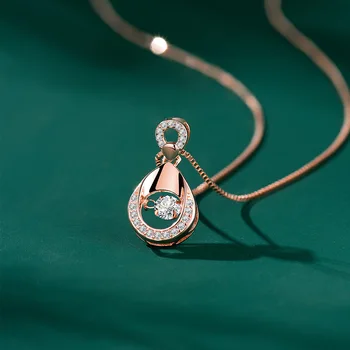 Ожерелье для женщин S925, Розовое золото, капля воды, изящная цепочка на ключицу, Легкий Роскошный дизайн, Цвет Серебряное ожерелье, Новинка