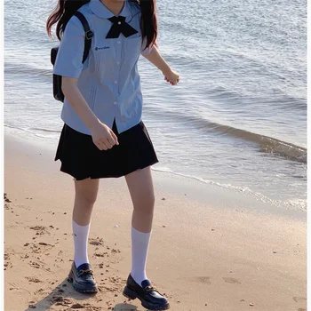 Униформа Jk Schoo в японском стиле для девочек, топ-юбки, Студенческий костюм, Летние шорты для девочек, милый однотонный цвет, синий, белый, 2022